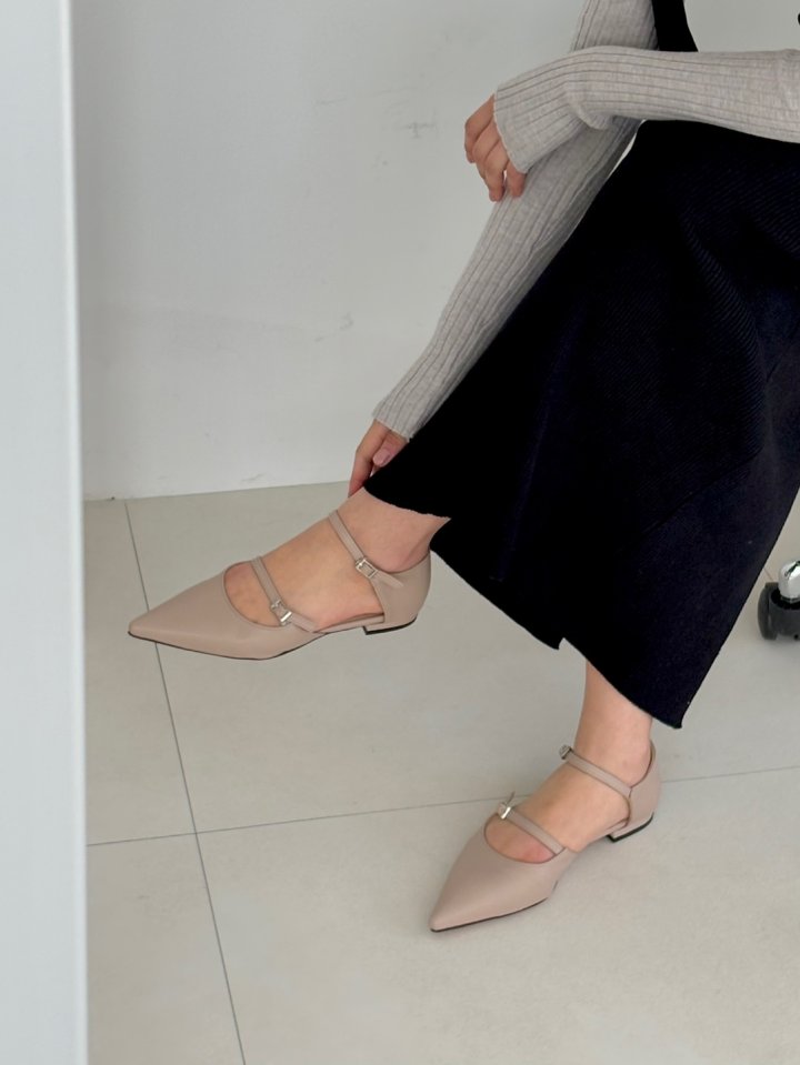 Vade - Korean Women Fashion - #womensfashion - Stiletto Mary Jane Ankle Strap Flat - 8