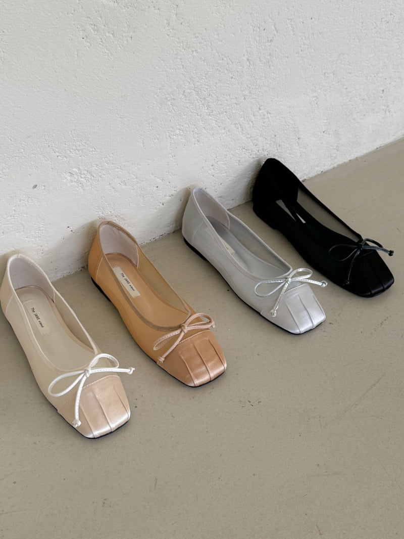 Vade - Korean Women Fashion - #womensfashion - Square Ribbon Flat - 12