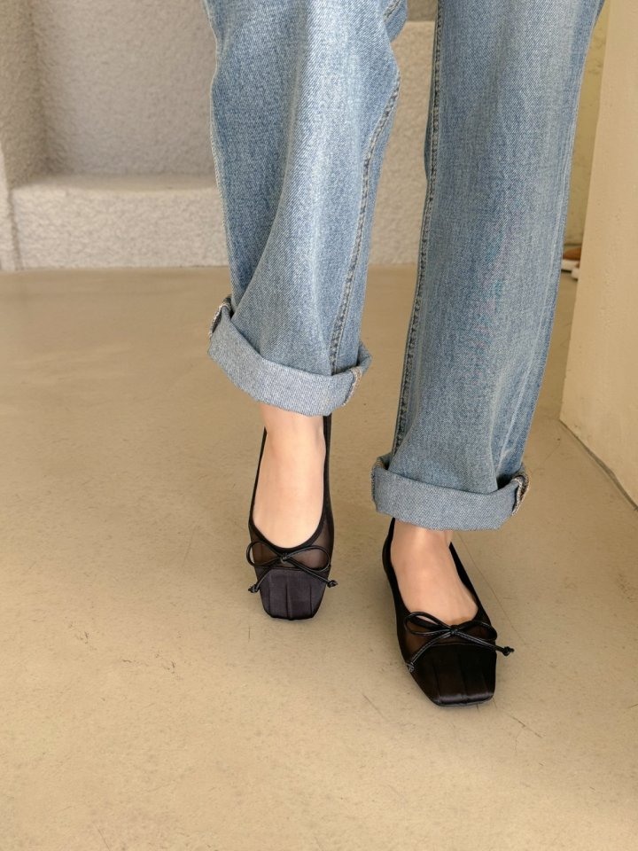 Vade - Korean Women Fashion - #momslook - Square Ribbon Flat - 4
