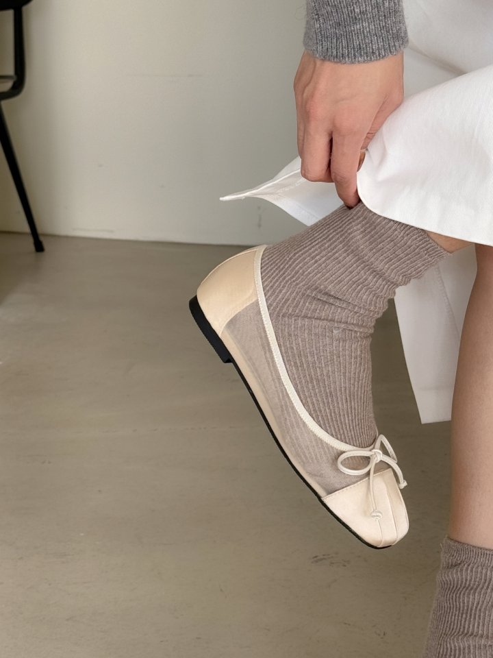 Vade - Korean Women Fashion - #womensfashion - Square Ribbon Flat - 6