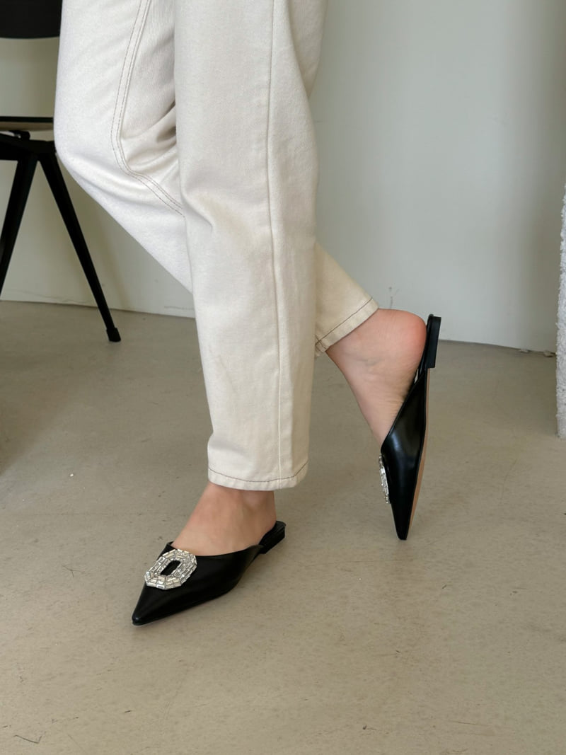 Vade - Korean Women Fashion - #womensfashion - Square Cubic Stiletto Flat - 12
