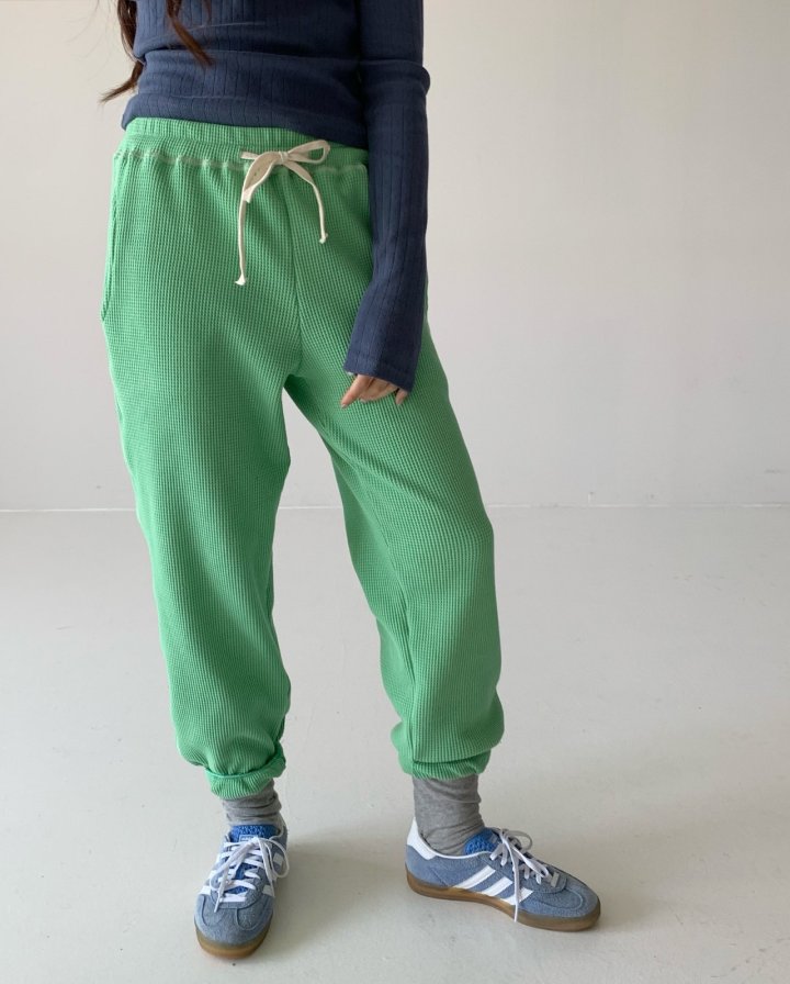 Via - Korean Women Fashion - #womensfashion - Waffle Jogger Pants - 4