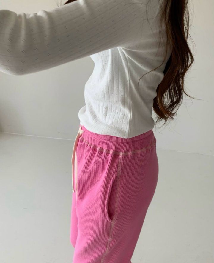 Via - Korean Women Fashion - #momslook - Waffle Jogger Pants - 9
