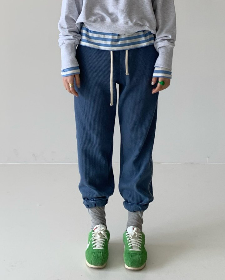 Via - Korean Women Fashion - #momslook - Waffle Jogger Pants - 10