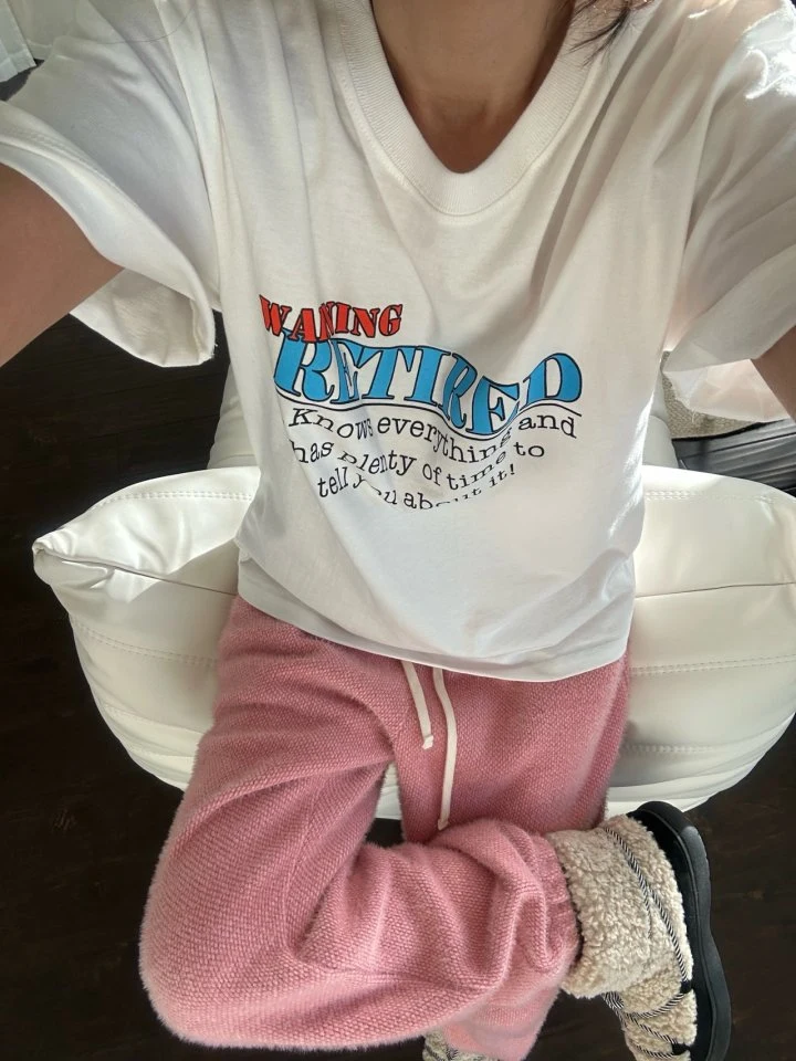 Via - Korean Women Fashion - #momslook - Warning Tee - 5