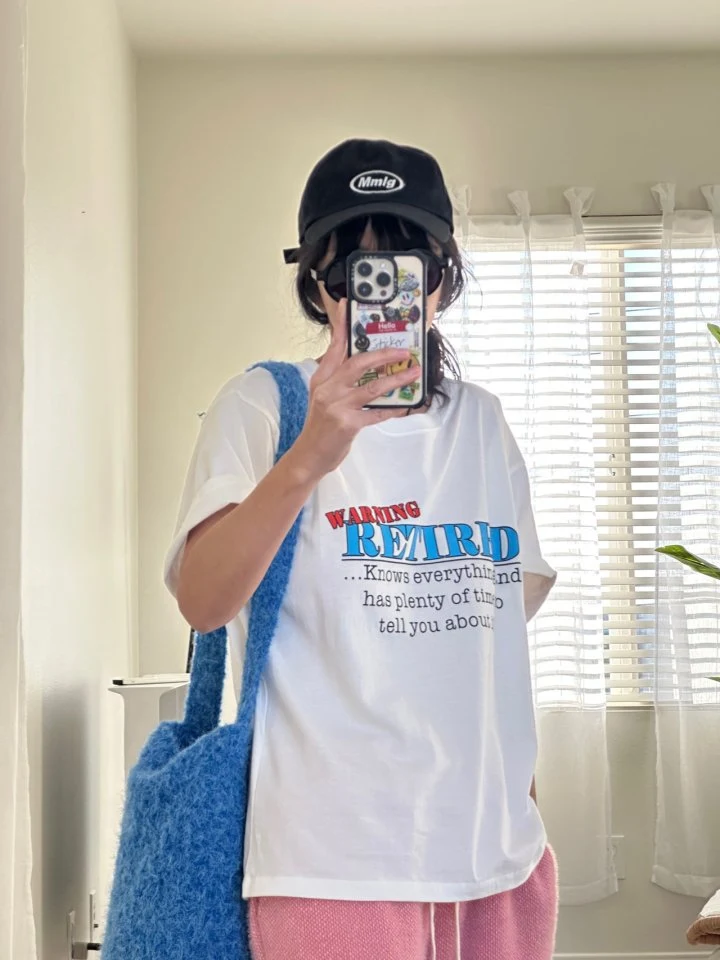 Via - Korean Women Fashion - #momslook - Warning Tee - 7