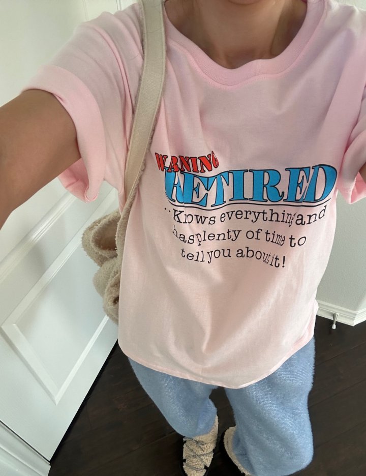 Via - Korean Women Fashion - #momslook - Warning Tee - 6