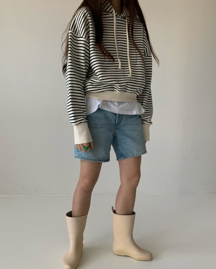 Via - Korean Women Fashion - #momslook - Stripe Hoody - 6