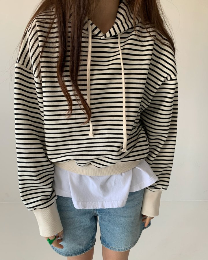 Via - Korean Women Fashion - #shopsmall - Stripe Hoody