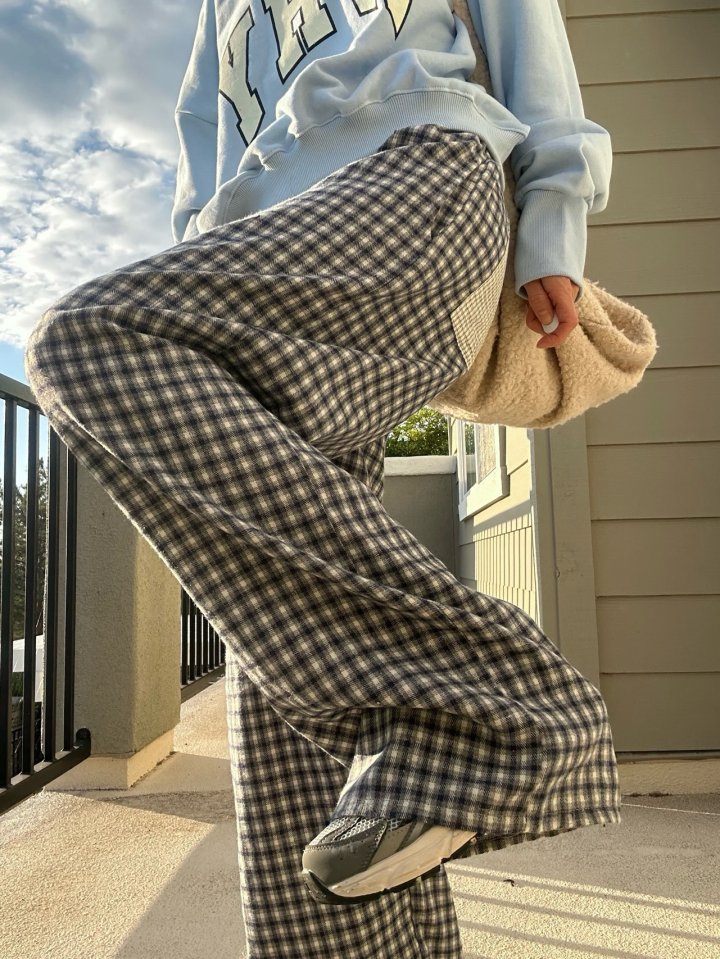 Via - Korean Women Fashion - #thatsdarling - Check Long Pants - 2