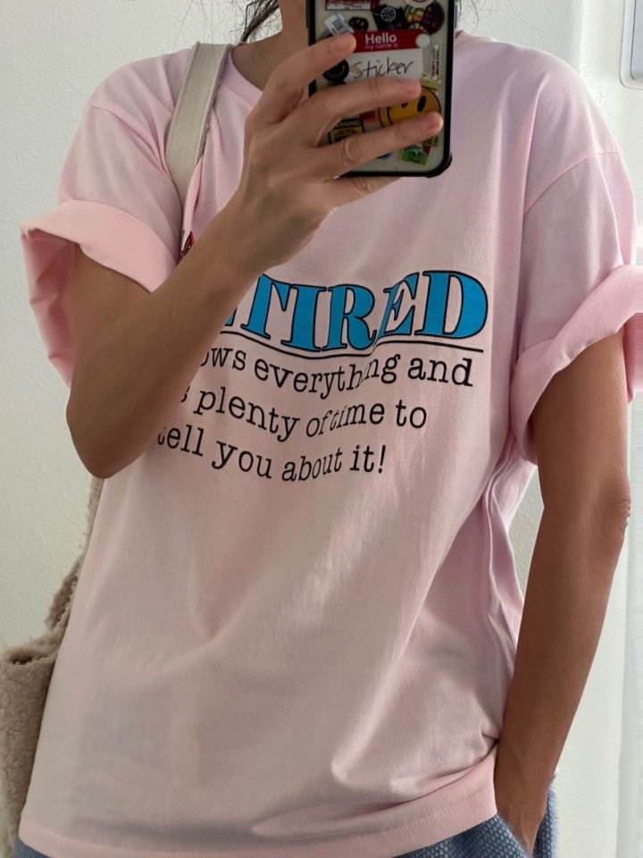 Via - Korean Women Fashion - #vintageinspired - Warning Tee - 8