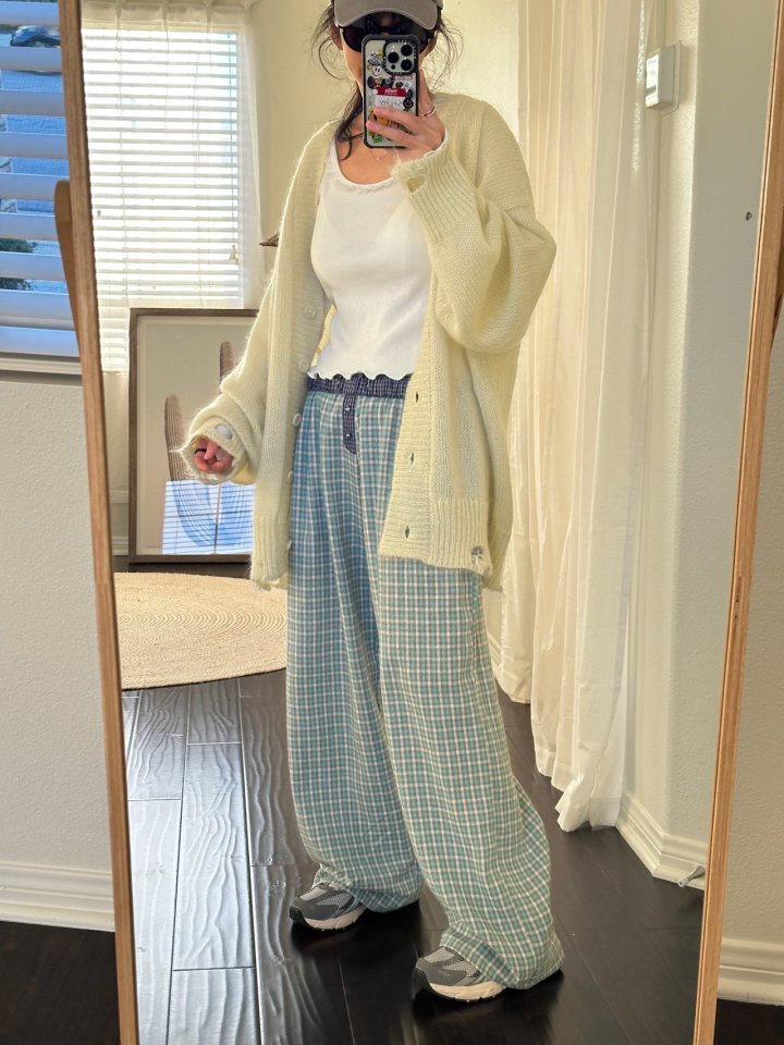 Via - Korean Women Fashion - #momslook - Check Long Pants - 4
