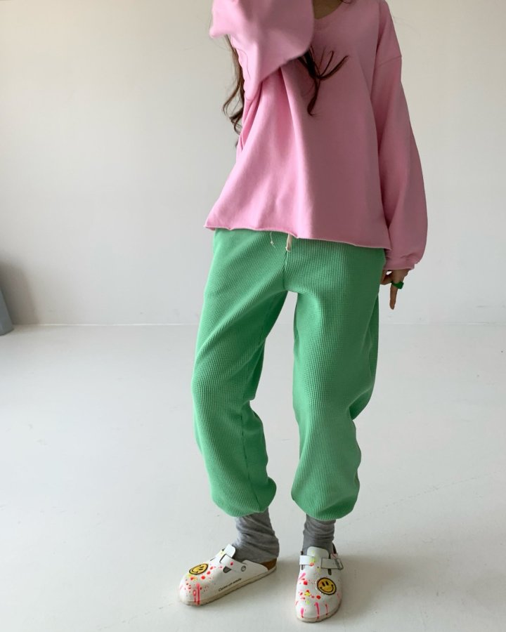 Via - Korean Women Fashion - #womensfashion - Waffle Jogger Pants - 3