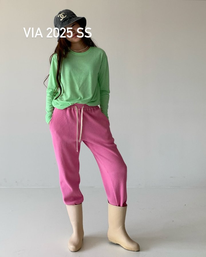 Via - Korean Women Fashion - #momslook - Waffle Jogger Pants - 4