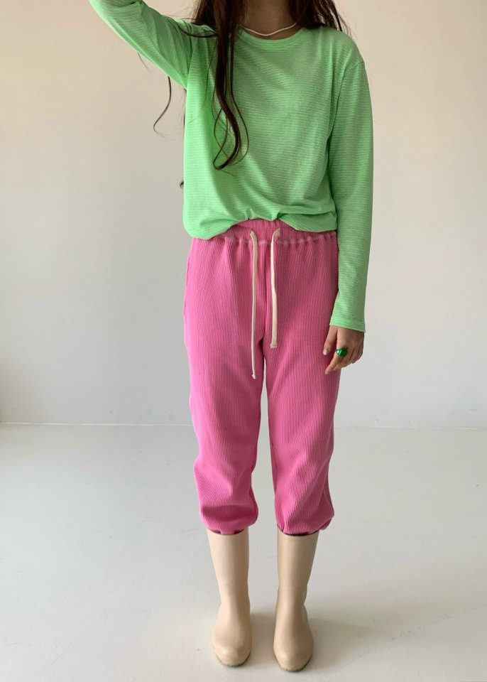 Via - Korean Women Fashion - #womensfashion - Waffle Jogger Pants - 8