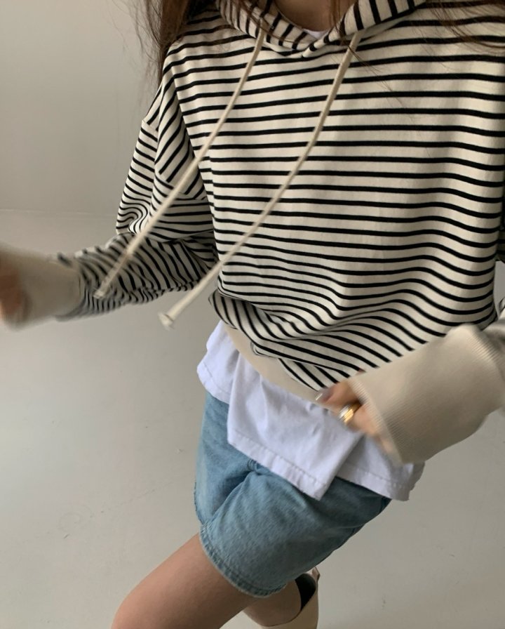 Via - Korean Women Fashion - #womensfashion - Stripe Hoody - 11