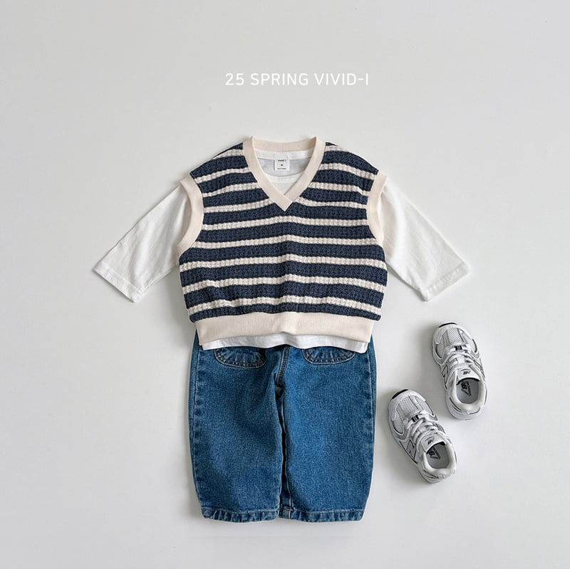 Vivid I - Korean Children Fashion - #Kfashion4kids - Knit Stripe Vest - 12