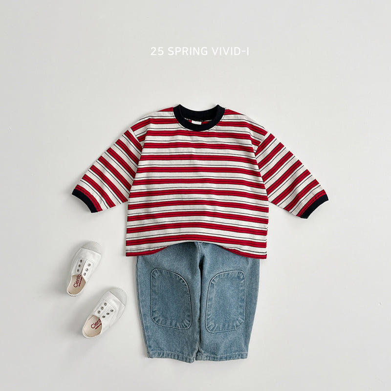 Vivid I - Korean Children Fashion - #Kfashion4kids - Smile Stripe Tee - 11