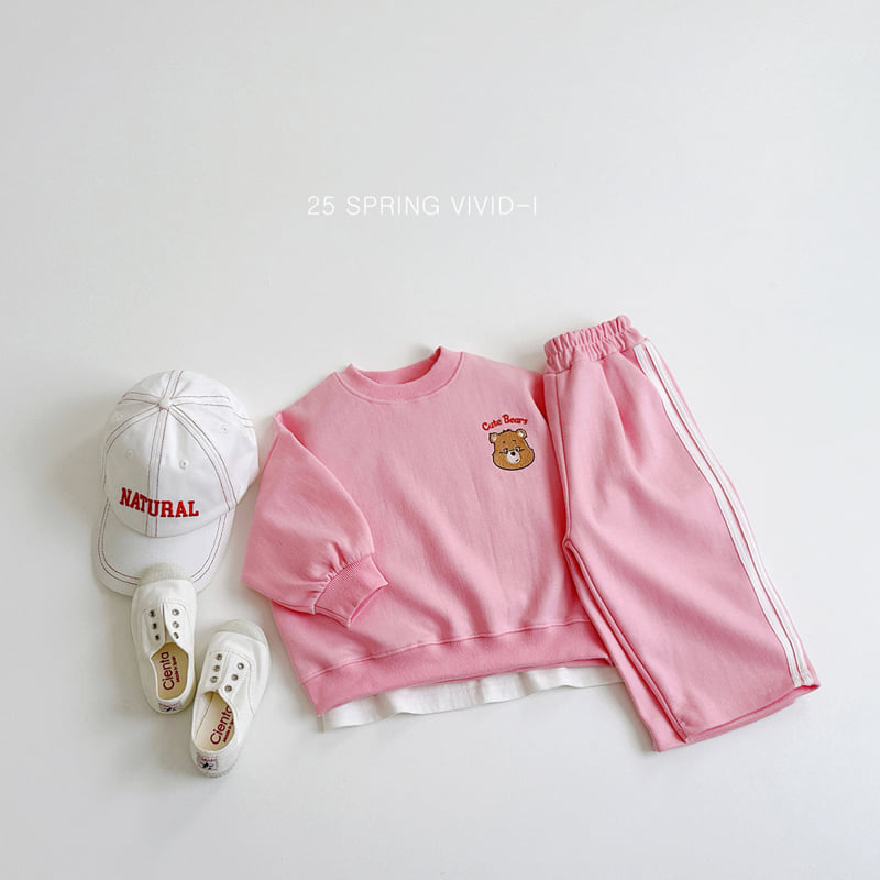 Vivid I - Korean Children Fashion - #Kfashion4kids - Cute Bear Top Bottom Set - 8