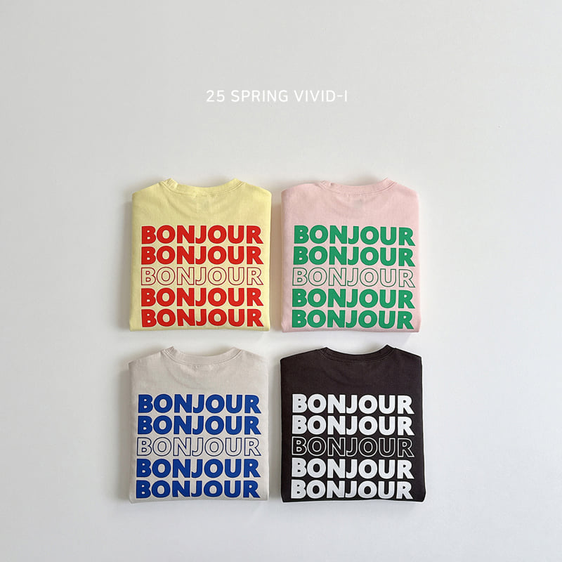 Vivid I - Korean Children Fashion - #kidzfashiontrend - Bonjour Single Tee - 4