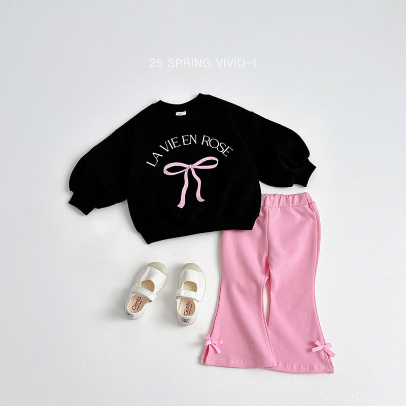 Vivid I - Korean Children Fashion - #childofig - Ribbon Point Bootcut Pants - 8