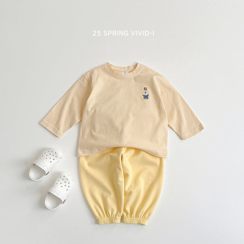Vivid I - Korean Children Fashion - #childofig - Stripe Bear Single Tee - 10