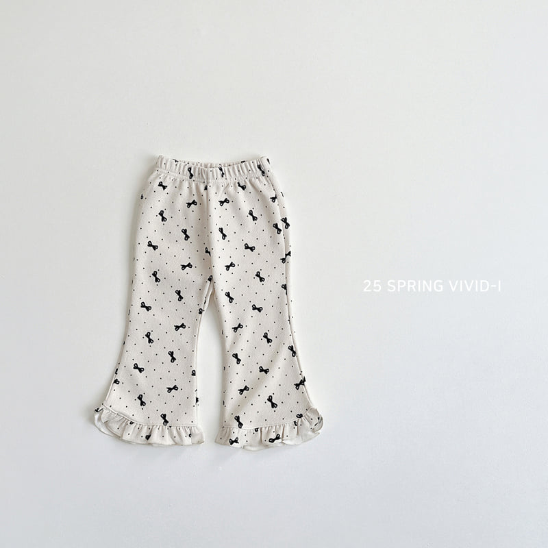 Vivid I - Korean Children Fashion - #childofig - Pattern Frill Bootcut Pants - 7