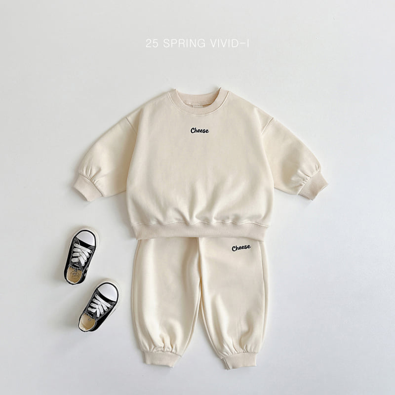 Vivid I - Korean Children Fashion - #childofig - Cheese Embroidery Top Bottom Set - 5