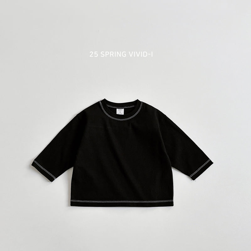 Vivid I - Korean Children Fashion - #childofig - Stitch Line Single Tee - 8