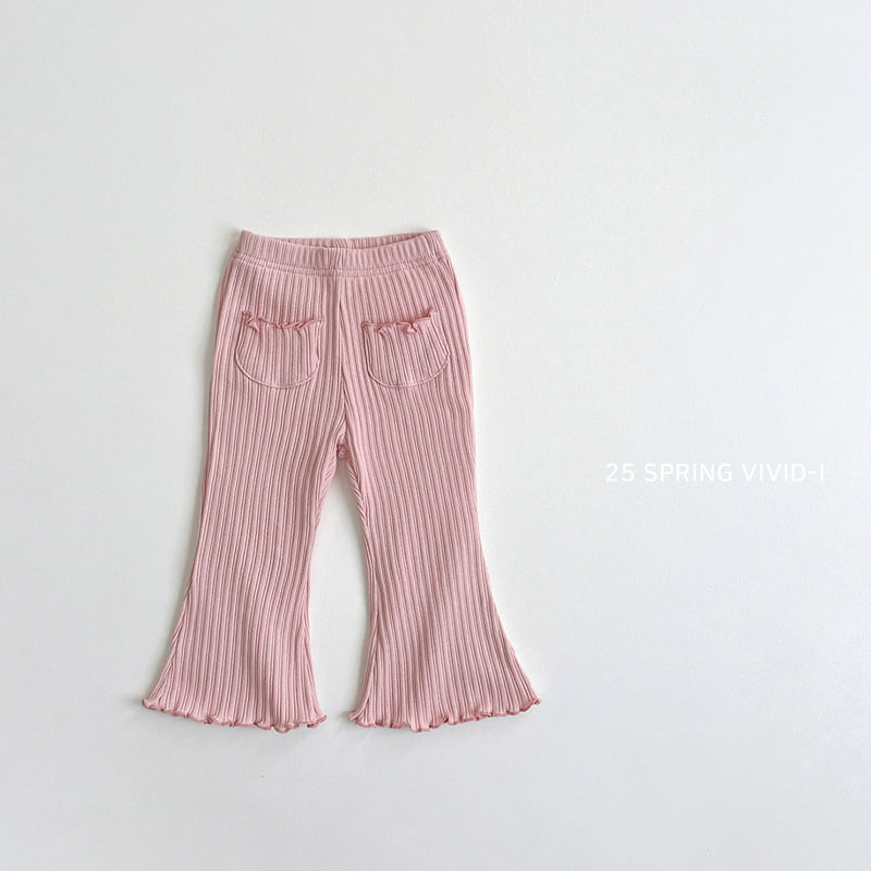 Vivid I - Korean Children Fashion - #childofig - Pocket Ribbed Bootcut Pants - 5