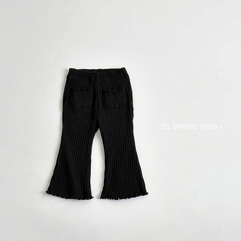 Vivid I - Korean Children Fashion - #childofig - Pocket Ribbed Bootcut Pants - 6