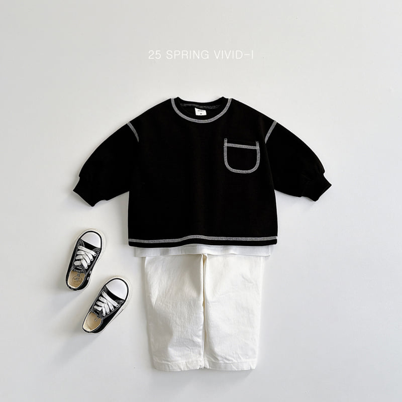 Vivid I - Korean Children Fashion - #childofig - Stitch Shorts Top Bottom Set - 12