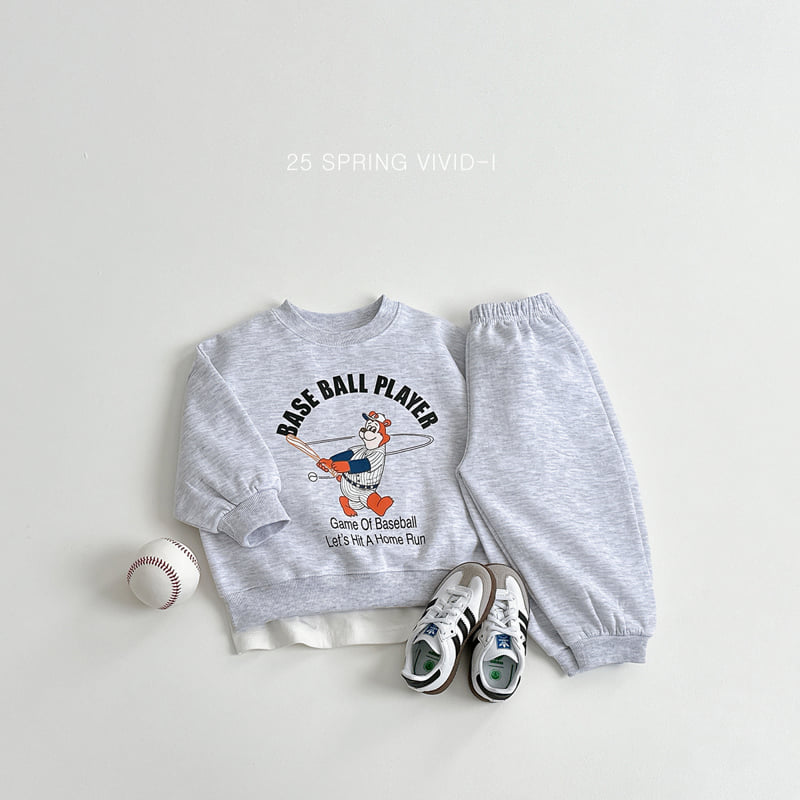 Vivid I - Korean Children Fashion - #childofig - Baseball Bear Top Bottom Set - 7