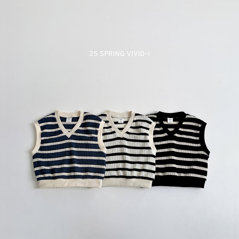 Vivid I - Korean Children Fashion - #stylishchildhood - Knit Stripe Vest - 4