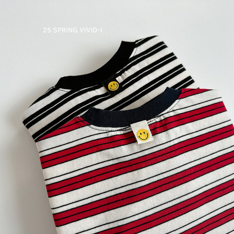 Vivid I - Korean Children Fashion - #childofig - Smile Stripe Tee - 3