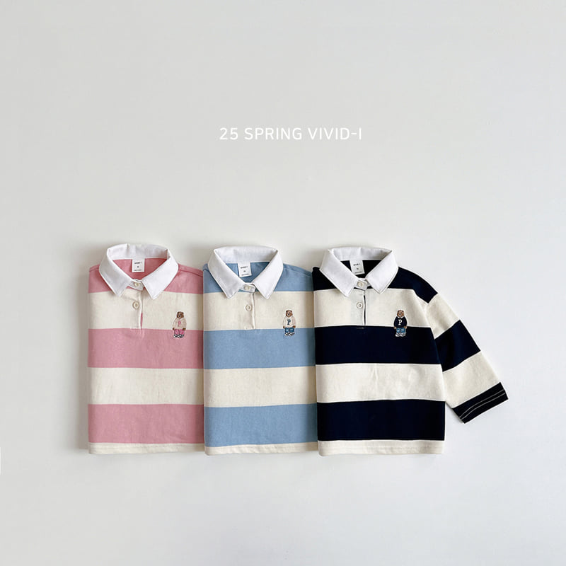 Vivid I - Korean Children Fashion - #childrensboutique - Large Stripe Collar Sweatshirts