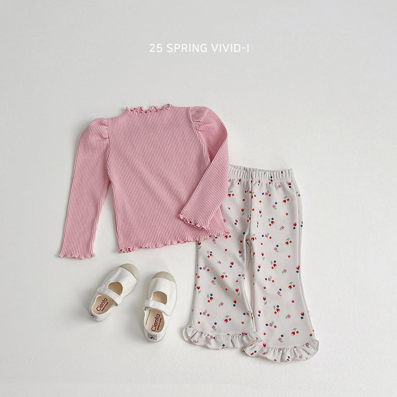 Vivid I - Korean Children Fashion - #childrensboutique - Pattern Frill Bootcut Pants - 9