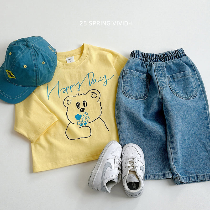 Vivid I - Korean Children Fashion - #childrensboutique - Flower Bear Single Tee - 9