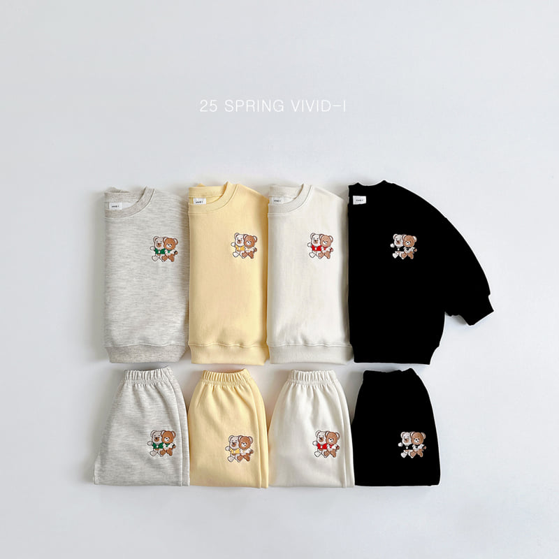 Vivid I - Korean Children Fashion - #childrensboutique - Brother Bear Top Bottom Set
