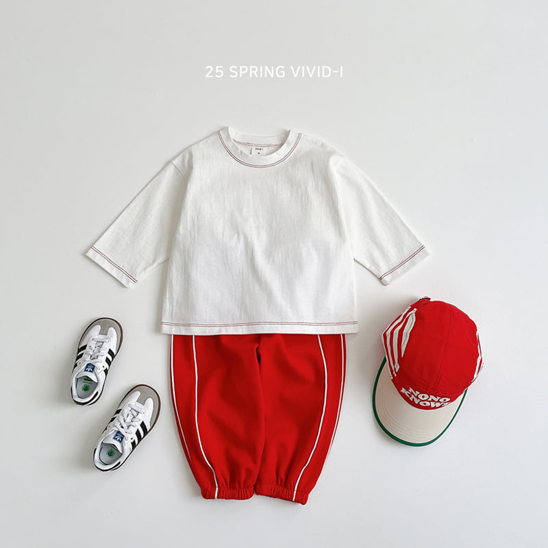 Vivid I - Korean Children Fashion - #childrensboutique - Stitch Line Single Tee - 10