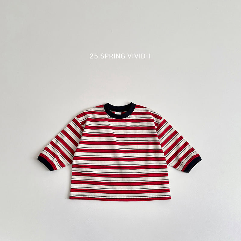 Vivid I - Korean Children Fashion - #childofig - Smile Stripe Tee - 4