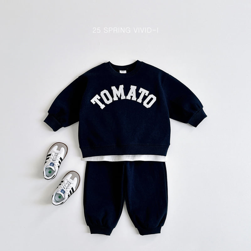Vivid I - Korean Children Fashion - #childrensboutique - Tomato Embroidery Top Bottom Set - 7
