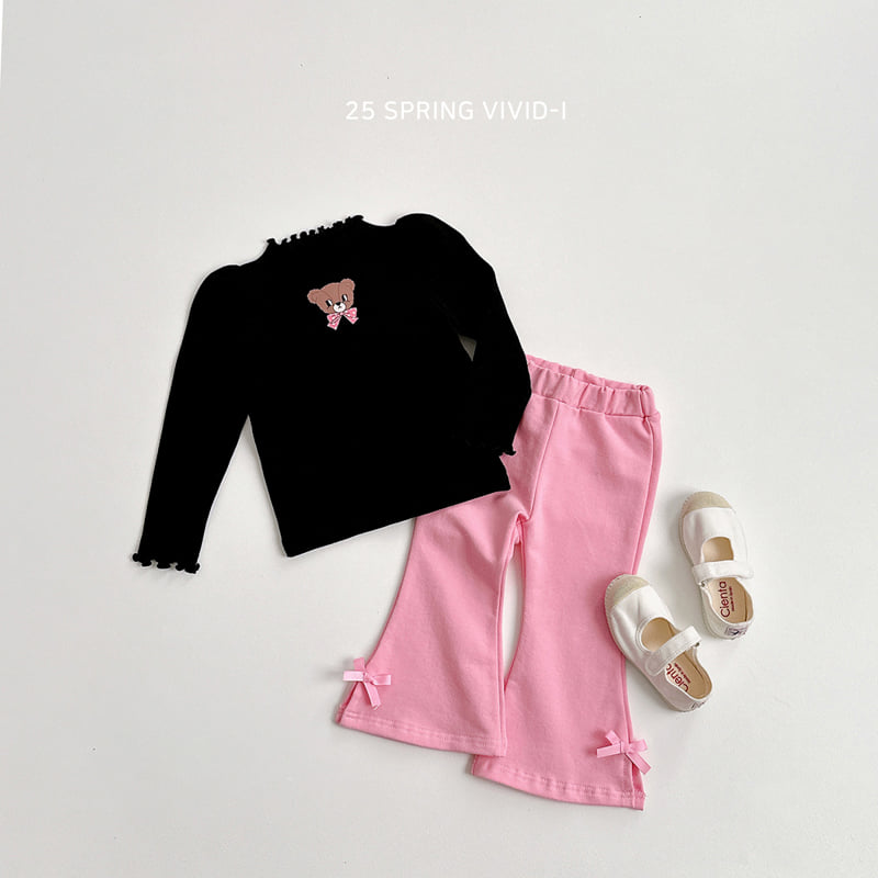 Vivid I - Korean Children Fashion - #designkidswear - Ribbon Point Bootcut Pants - 10