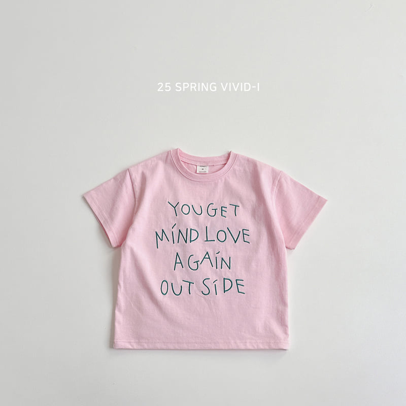 Vivid I - Korean Children Fashion - #childrensboutique - Font Embroidery Short Sleeve Tee - 4