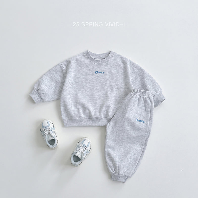 Vivid I - Korean Children Fashion - #designkidswear - Cheese Embroidery Top Bottom Set - 7