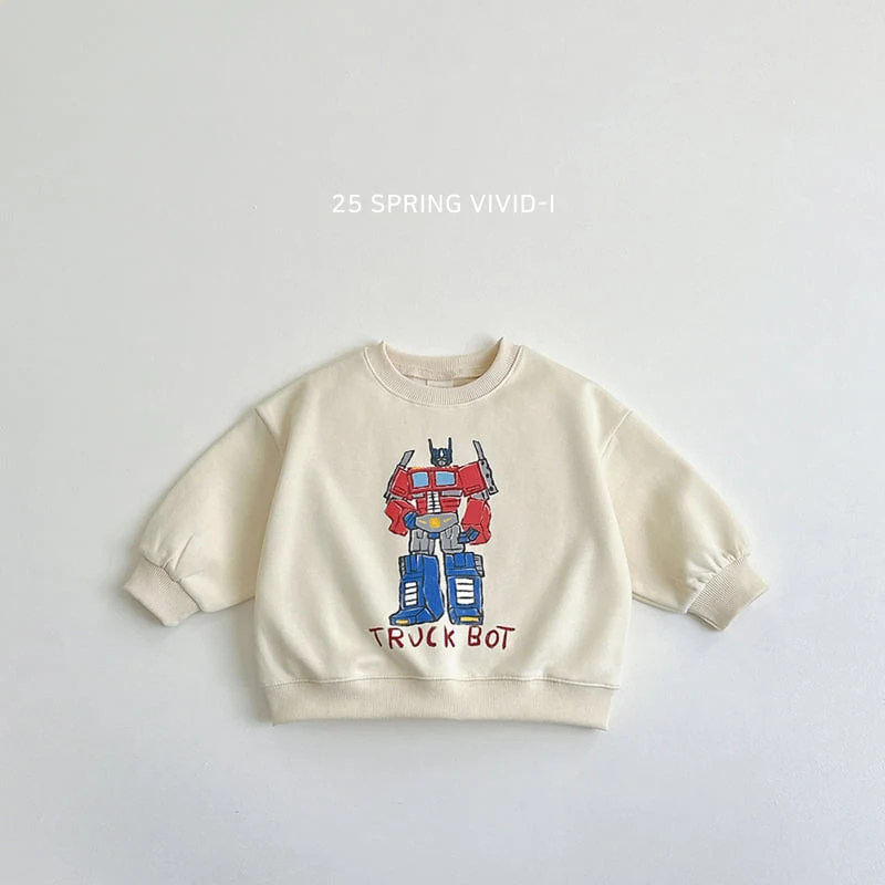 Vivid I - Korean Children Fashion - #designkidswear - Robot Sketch Sweatshirts - 3