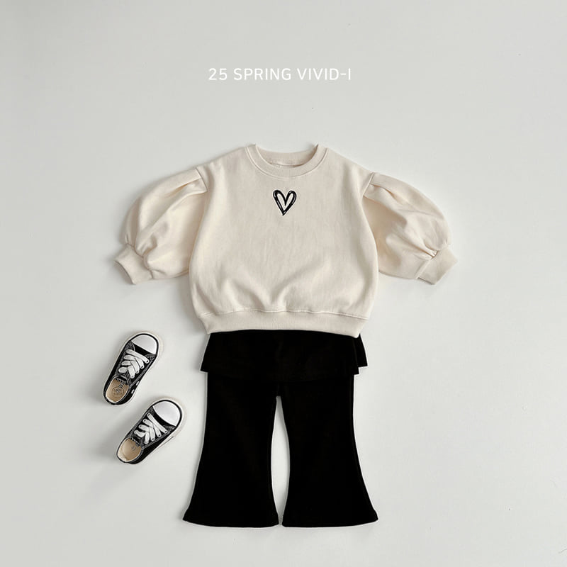 Vivid I - Korean Children Fashion - #designkidswear - Heart Embroidered Puff Sweatshirts - 7