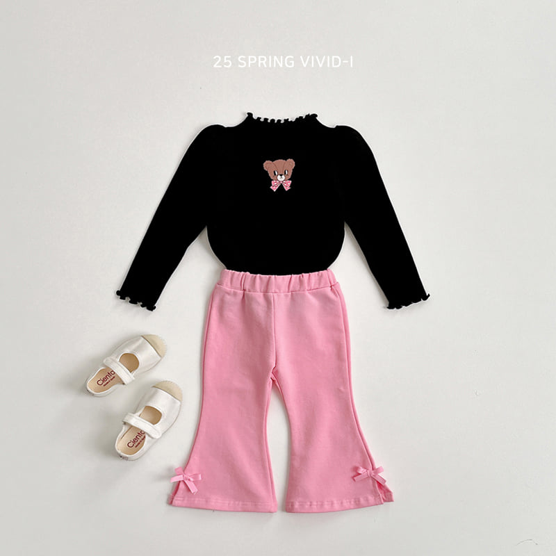 Vivid I - Korean Children Fashion - #discoveringself - Ribbon Point Bootcut Pants - 11