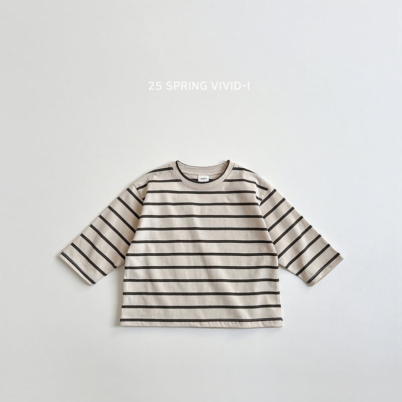 Vivid I - Korean Children Fashion - #discoveringself - Stripe Daily Tee - 9