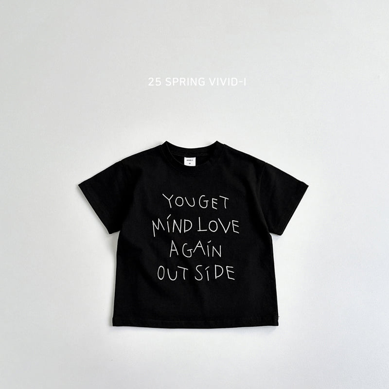 Vivid I - Korean Children Fashion - #discoveringself - Font Embroidery Short Sleeve Tee - 5